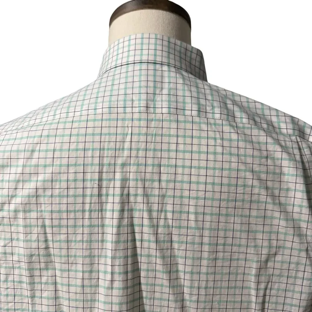 J. Crew White Plaid Thompson Button Down Shirt Sz L Preppy Classic Minimalist